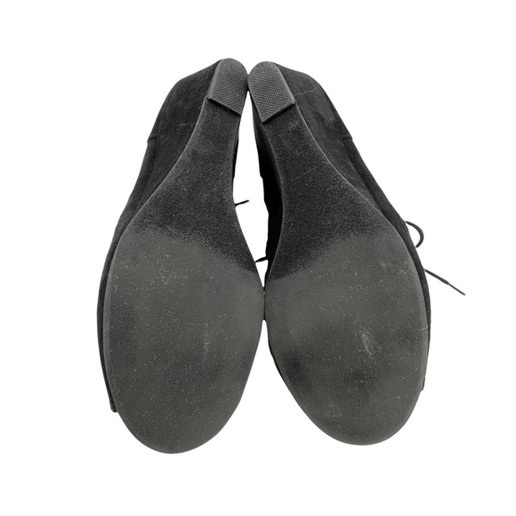 Material Girl Black Suede Hera Demi Wedge Gladiator Sandals Size 8 1/2 Women’s - Picture 9 of 9